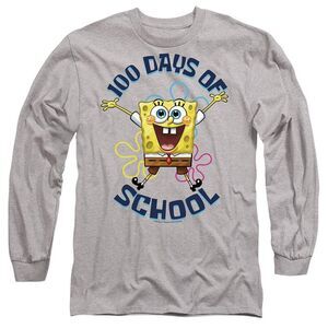 SpongeBob SquarePants Unisex Adult 100 Days Of School Jump Long-Sleeved T-Shirt